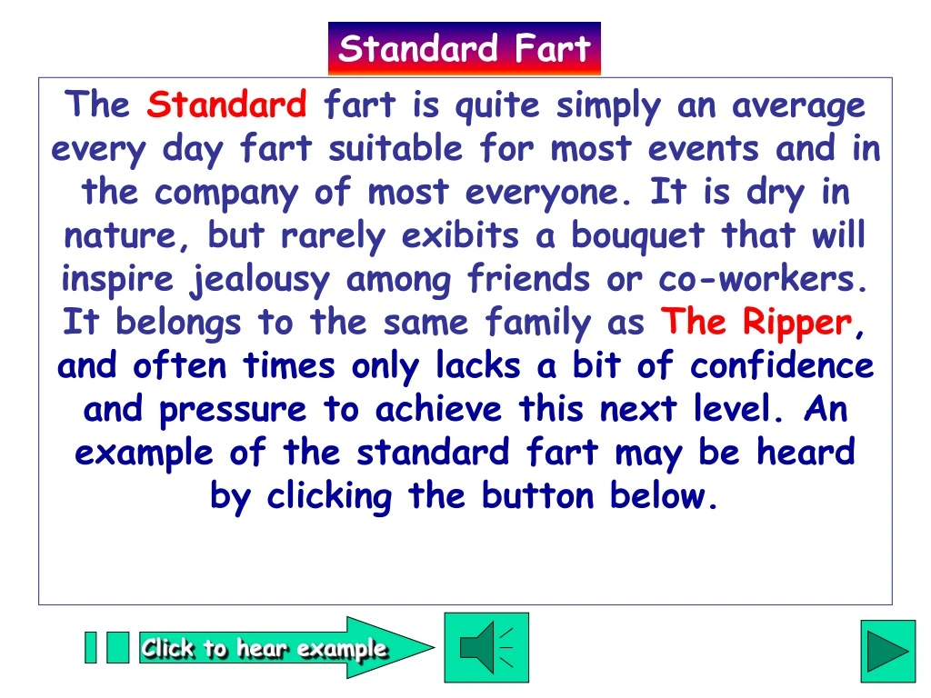 the standard fart is quite simply an average