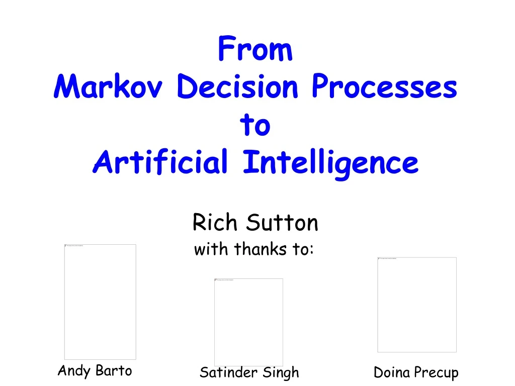 from markov decision processes to artificial intelligence