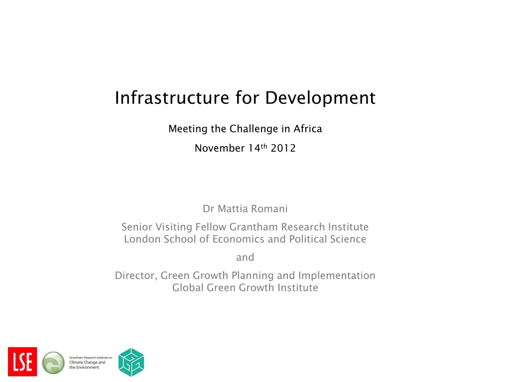 infrastructure for development meeting