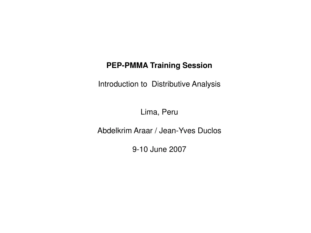 pep pmma training session introduction