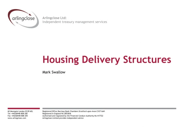 Housing Delivery Structures