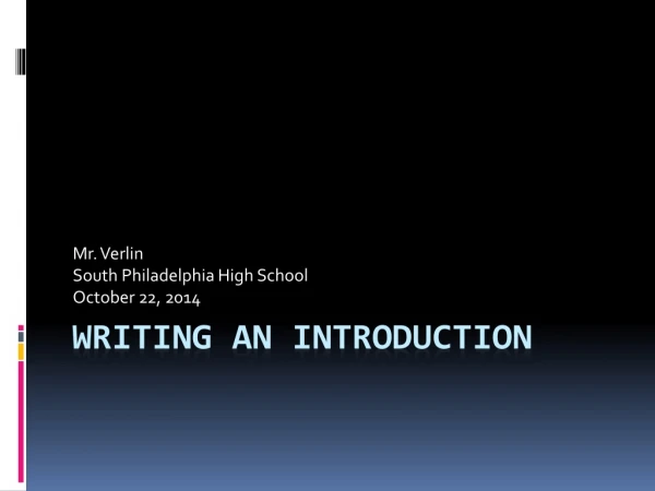 Writing an introduction