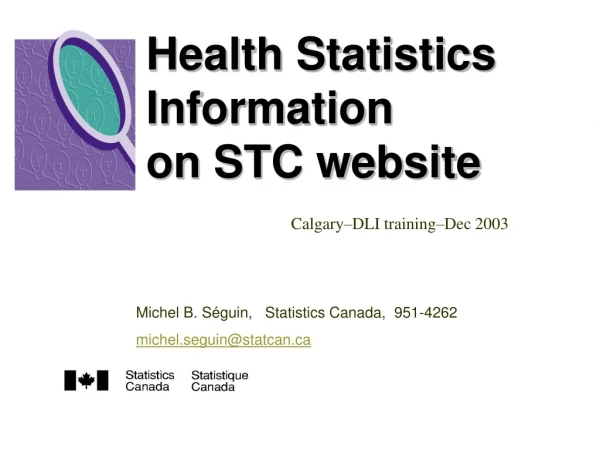 Health Statistics Information on STC website