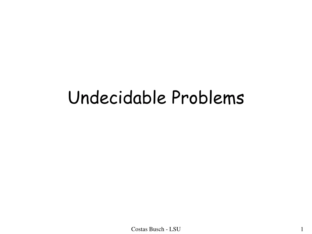 undecidable problems