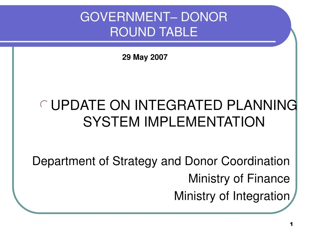 government donor round table