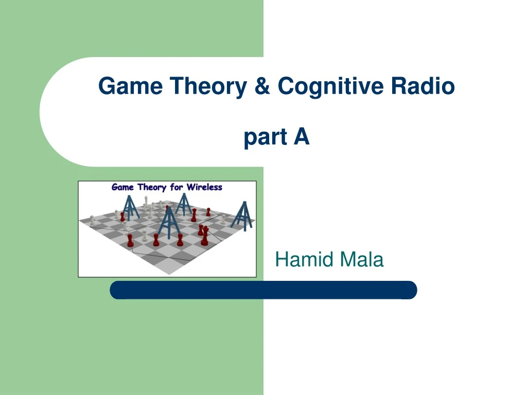 game theory cognitive radio part a