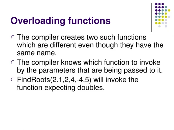Overloading functions