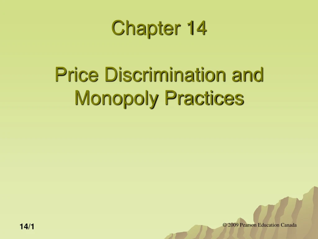 chapter 14 price discrimination and monopoly practices