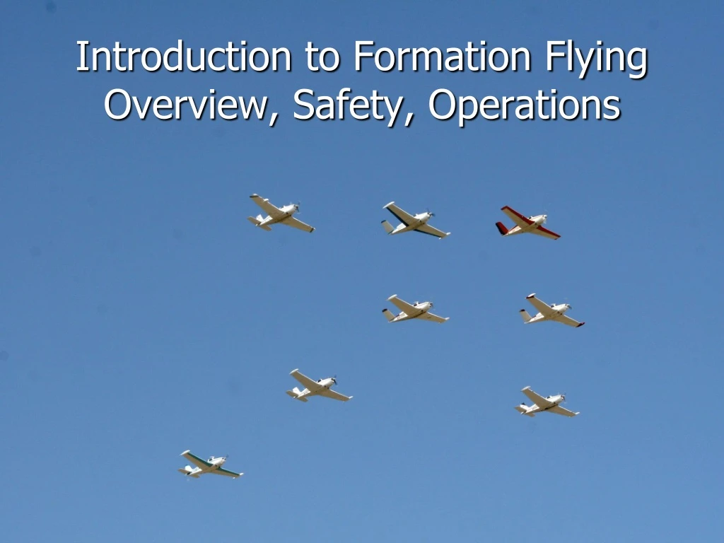 introduction to formation flying overview safety operations