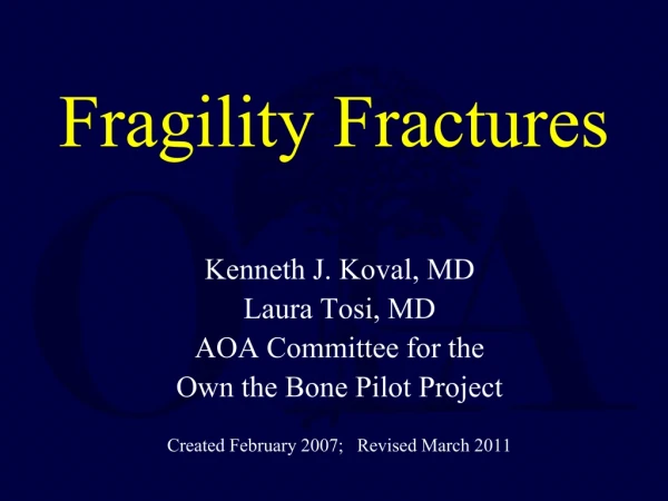 Fragility Fractures