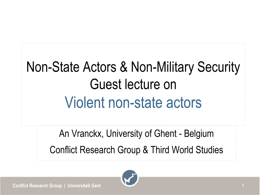 non state actors non military security guest lecture on violent non state actors