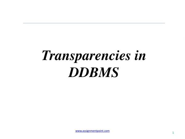 Transparencies in DDBMS