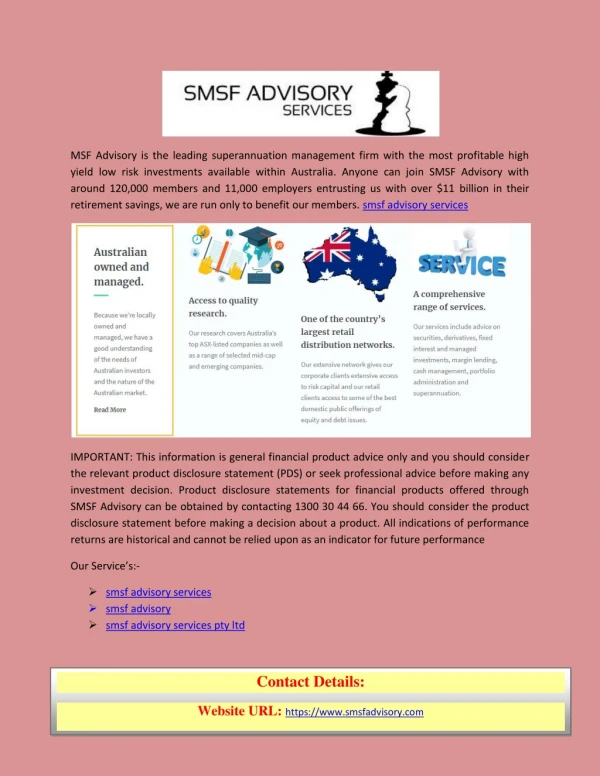 SMSF Advisory Services in NSW Australia