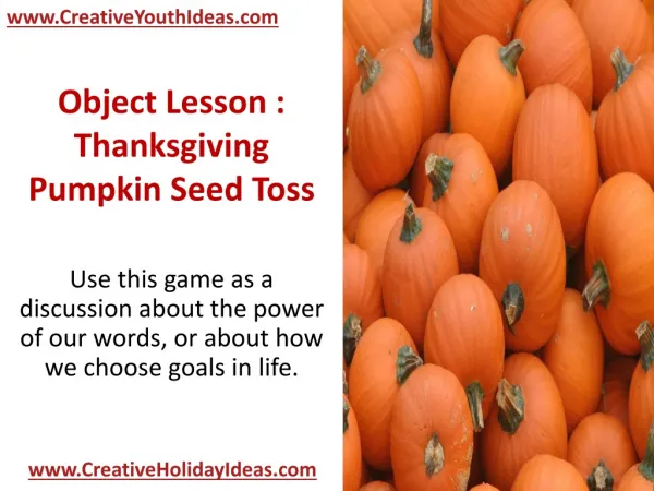 object lesson thanksgiving pumpkin seed toss