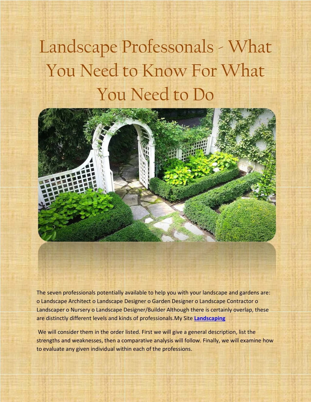 landscape professonals what you need to know