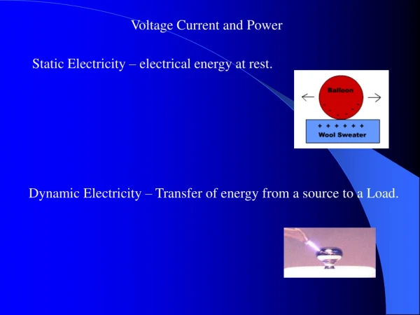 Voltage Current and Power