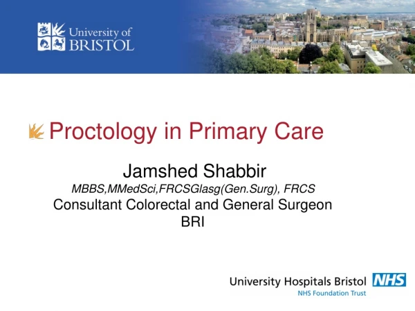 Proctology in Primary Care