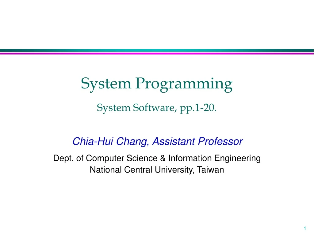 system programming system software pp 1 20