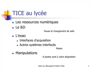 TICE au lyc e - slide 1