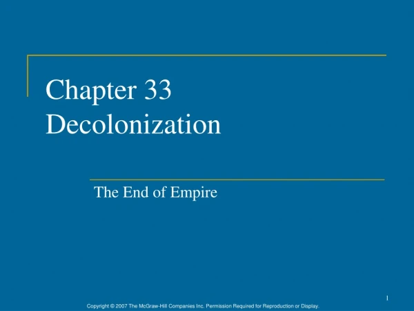 Chapter 33 Decolonization