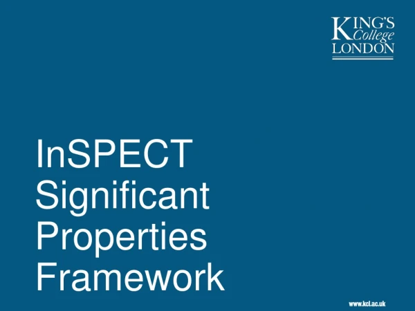 InSPECT  Significant Properties Framework