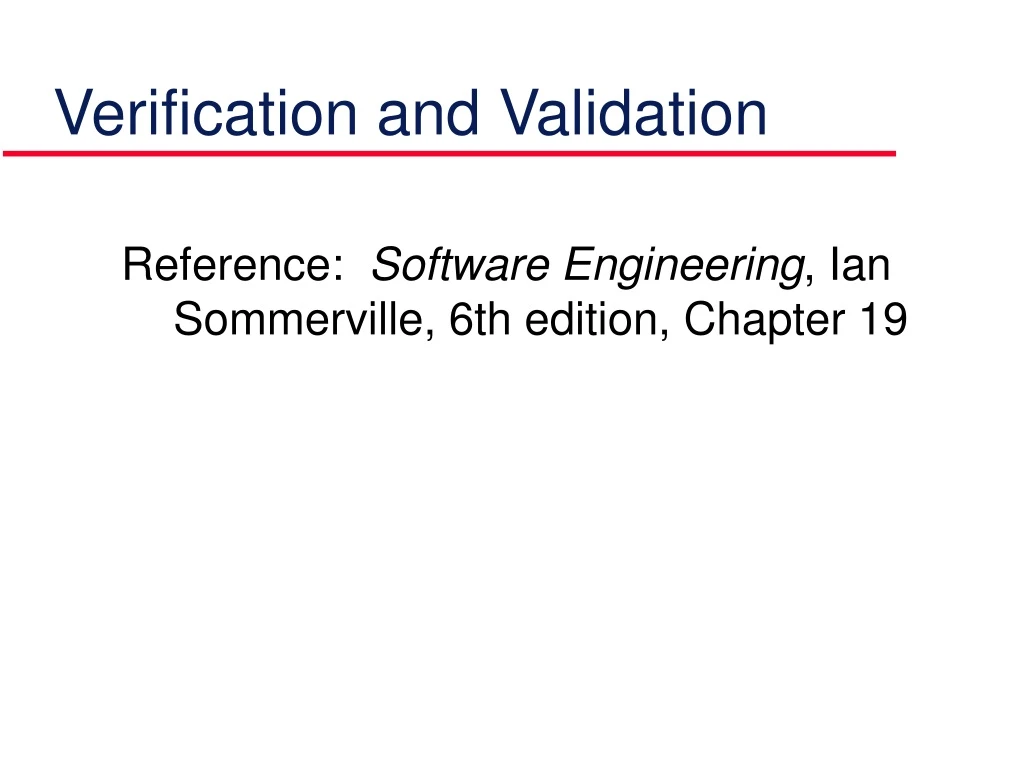 verification and validation