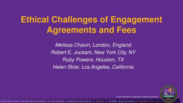 Ethical Challenges of Engagement Agreements and Fees