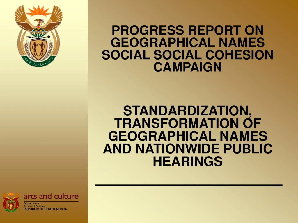 progress report on geographical names social