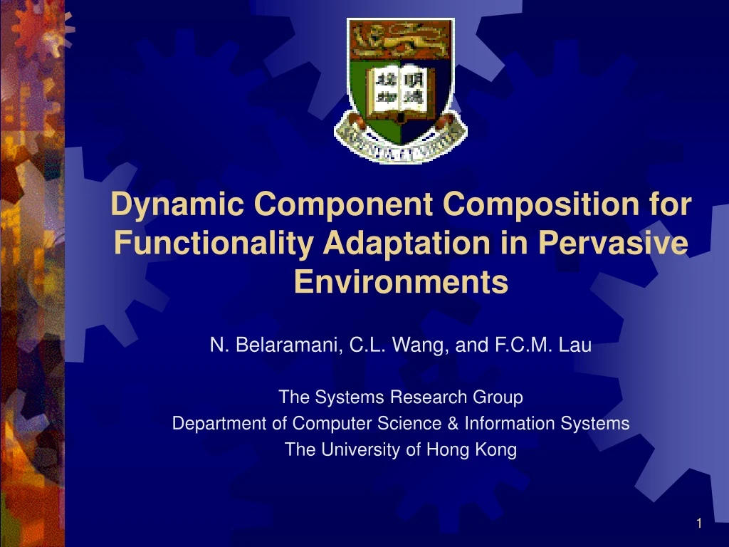 dynamic component composition for functionality adaptation in pervasive environments