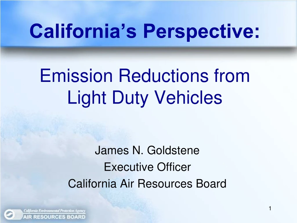 california s perspective emission reductions from light duty vehicles