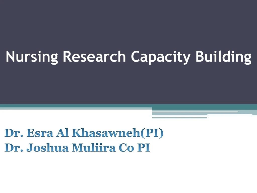 nursing research capacity building