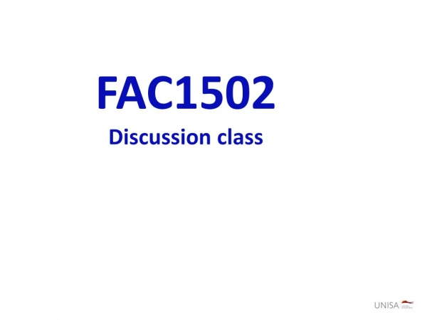 FAC1502 Discussion class