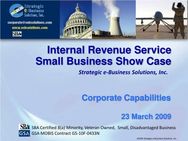 Internal Revenue Service Small Business Show Case  23 March 2009