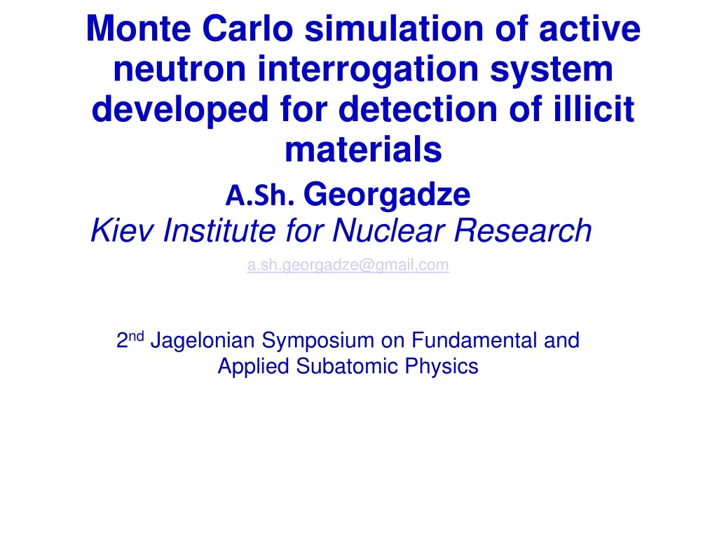 monte carlo simulation of active neutron