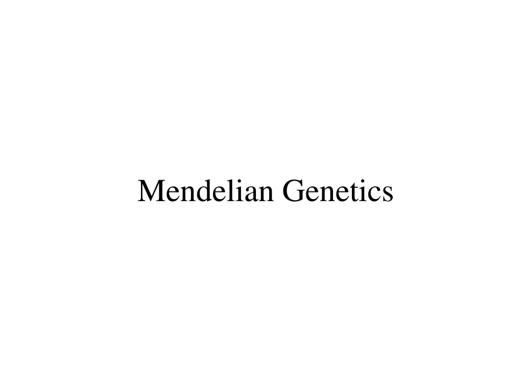 mendelian genetics