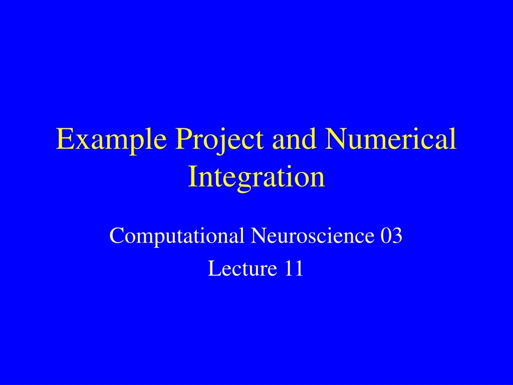 example project and numerical integration