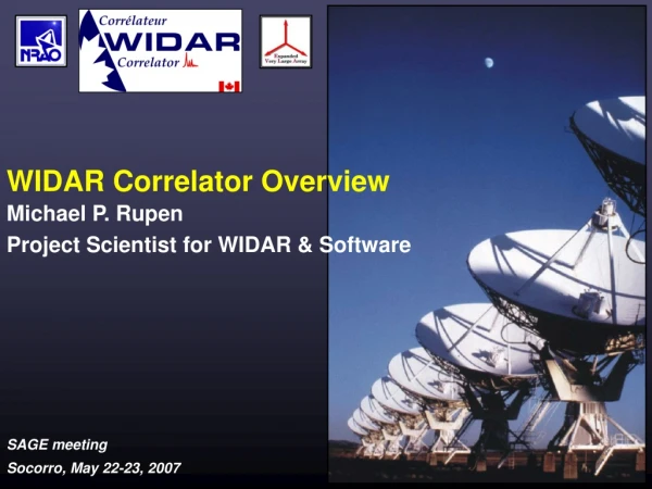 WIDAR Correlator Overview