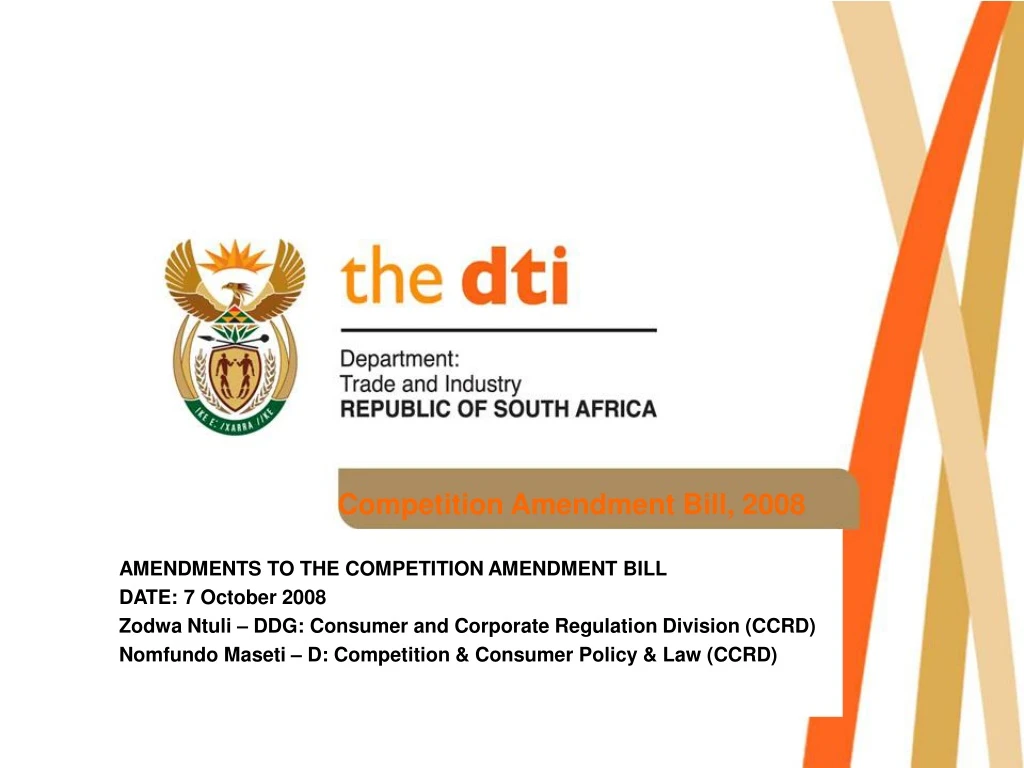 competition amendment bill 2008