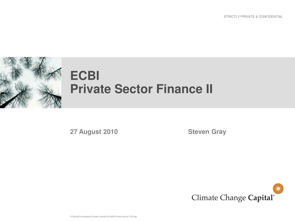 ecbi private sector finance ii