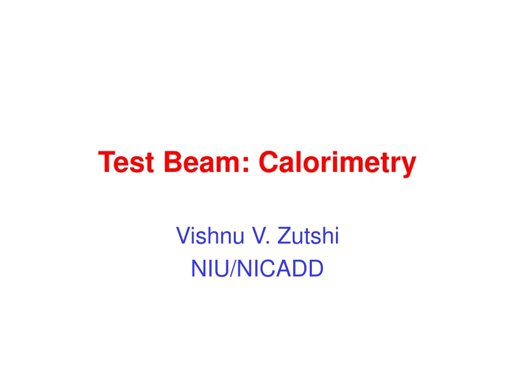 test beam calorimetry