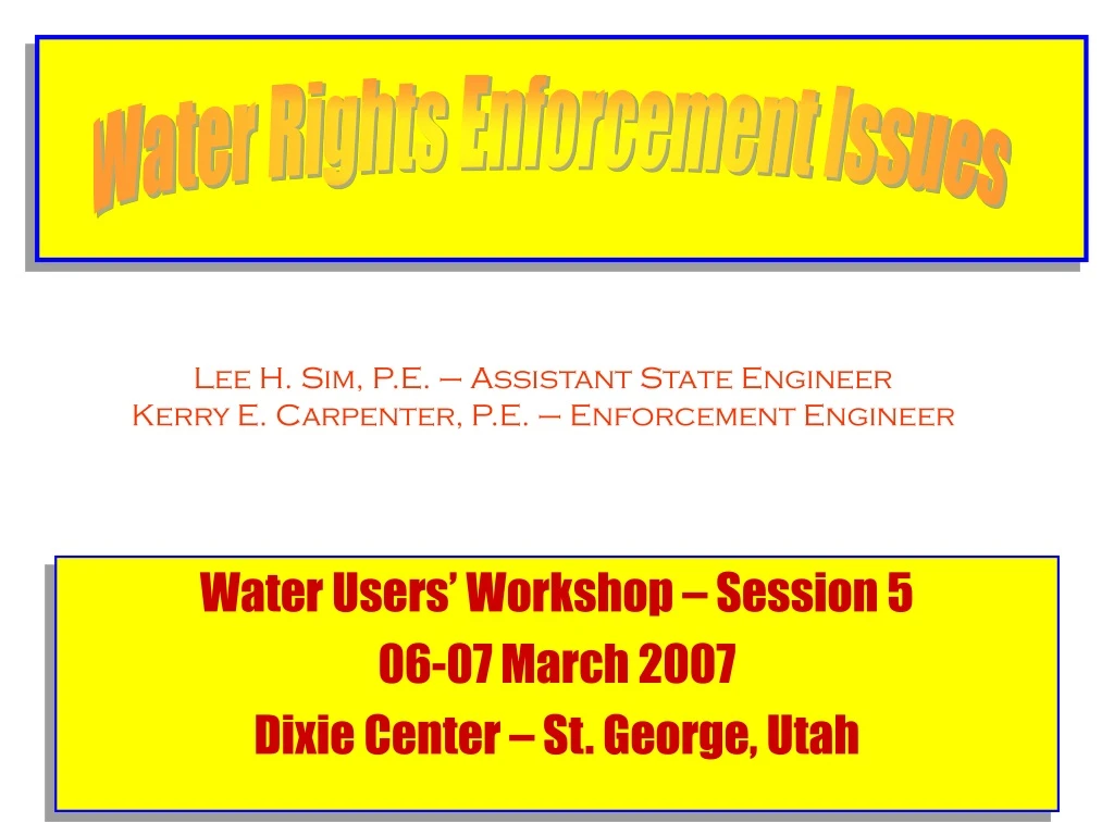 water rights enforcement issues