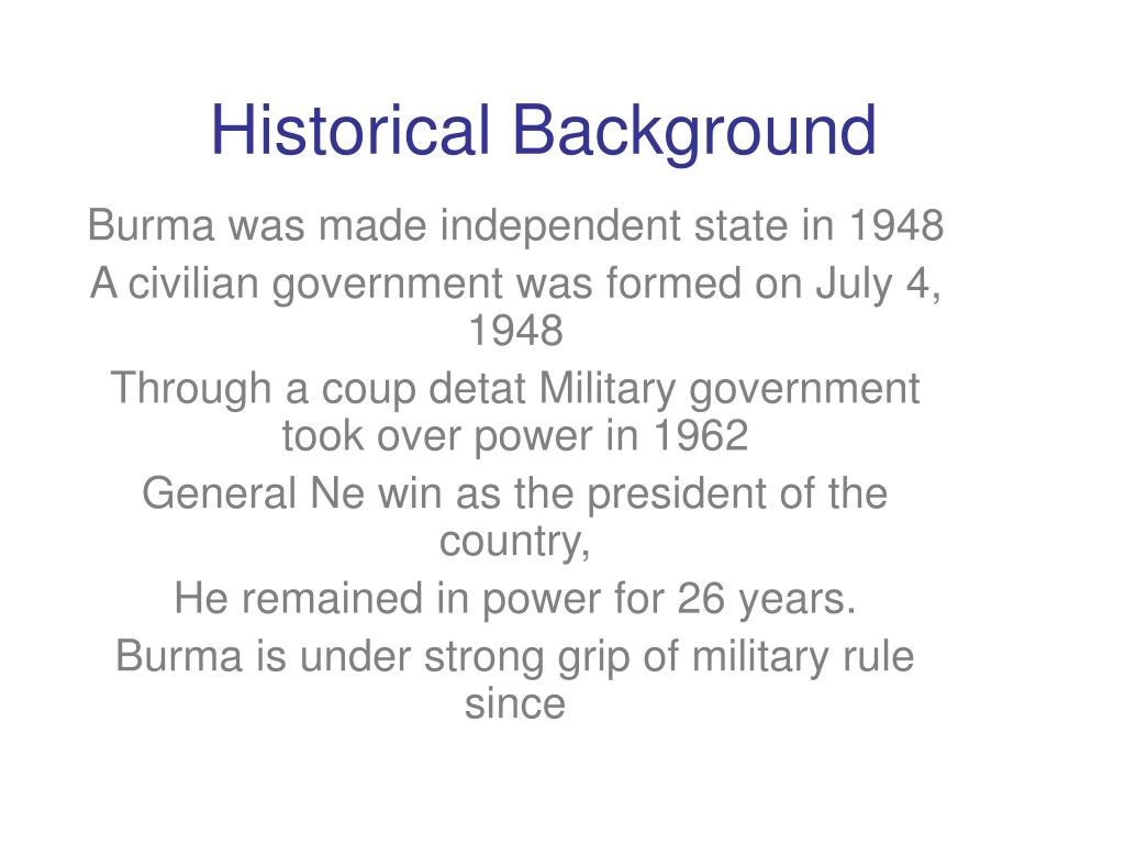 historical background