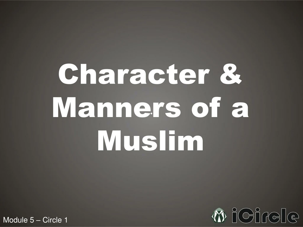 character manners of a muslim