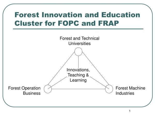 Forest Innovation and Education Cluster for FOPC and FRAP