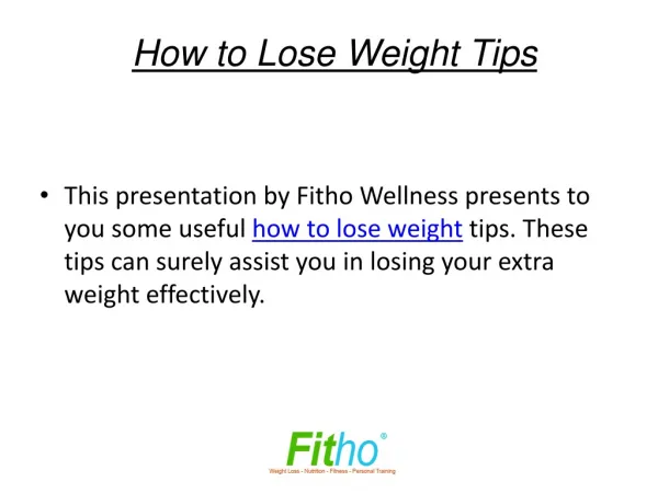 How to Lose Weight Tips
