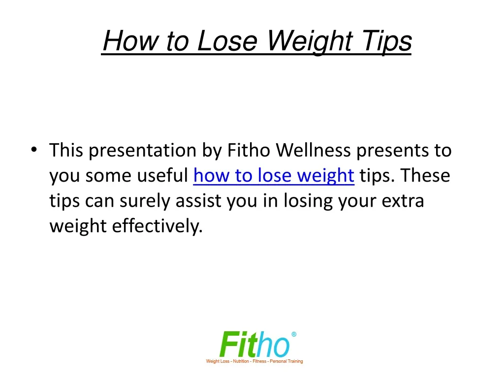 how to lose weight tips