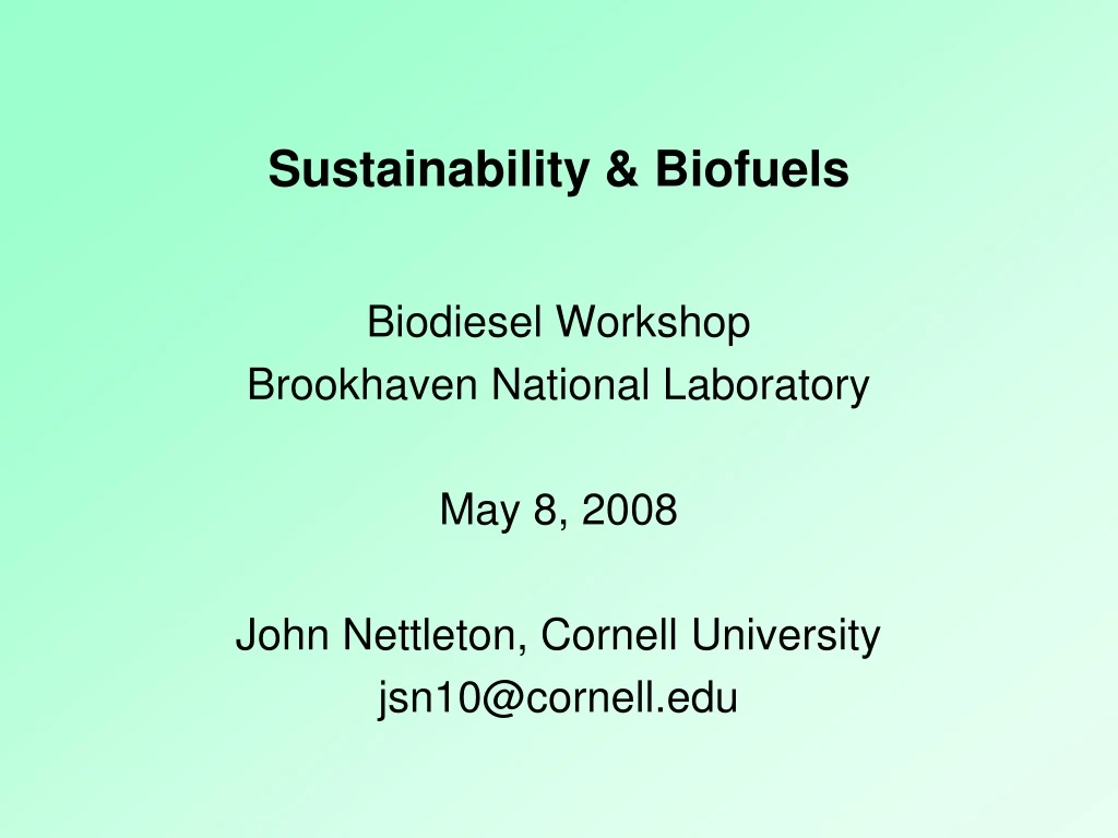 sustainability biofuels