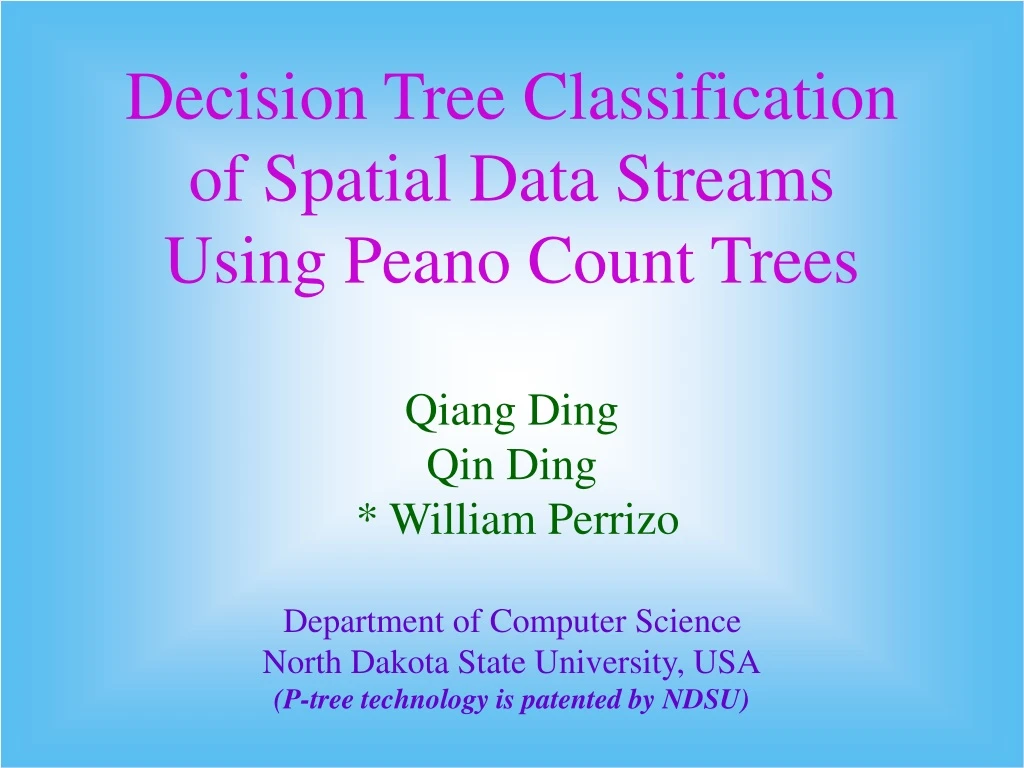 decision tree classification of spatial data