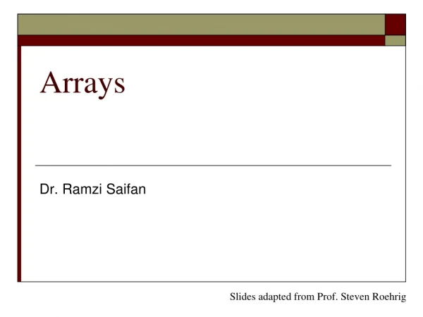 Arrays