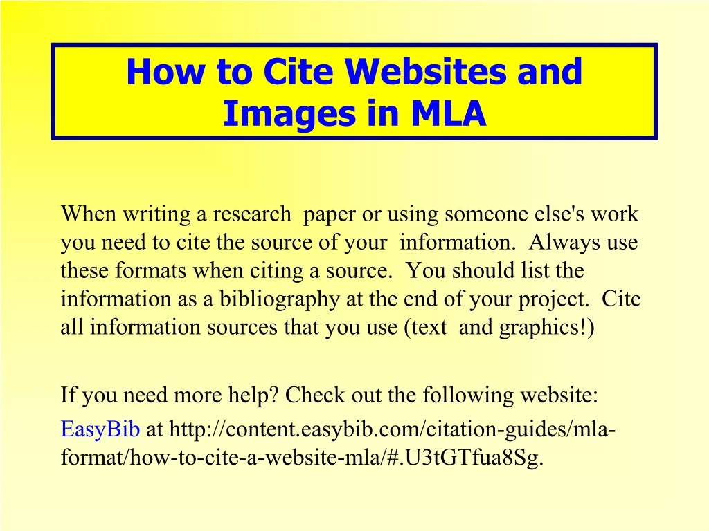 how to cite websites and images in mla